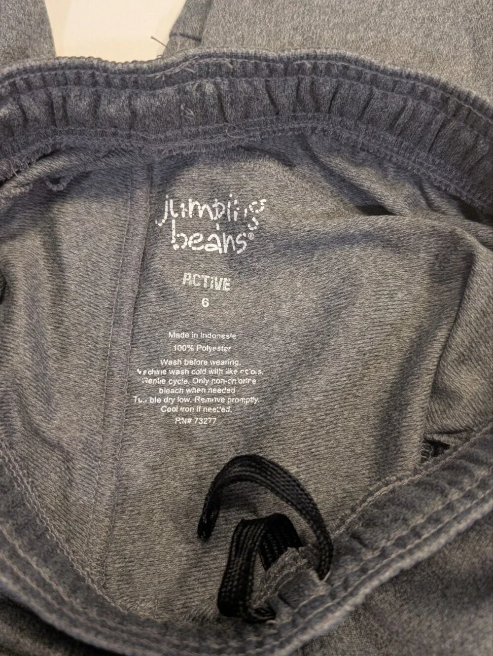 jumping beans Gray Active Joggers with Black Drawstring size 6